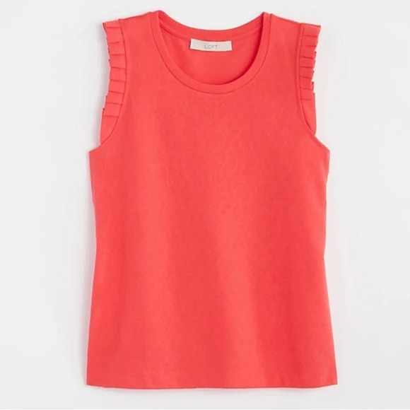 NWT LOFT Pleated Ruffle Shell - Picture 3 of 5